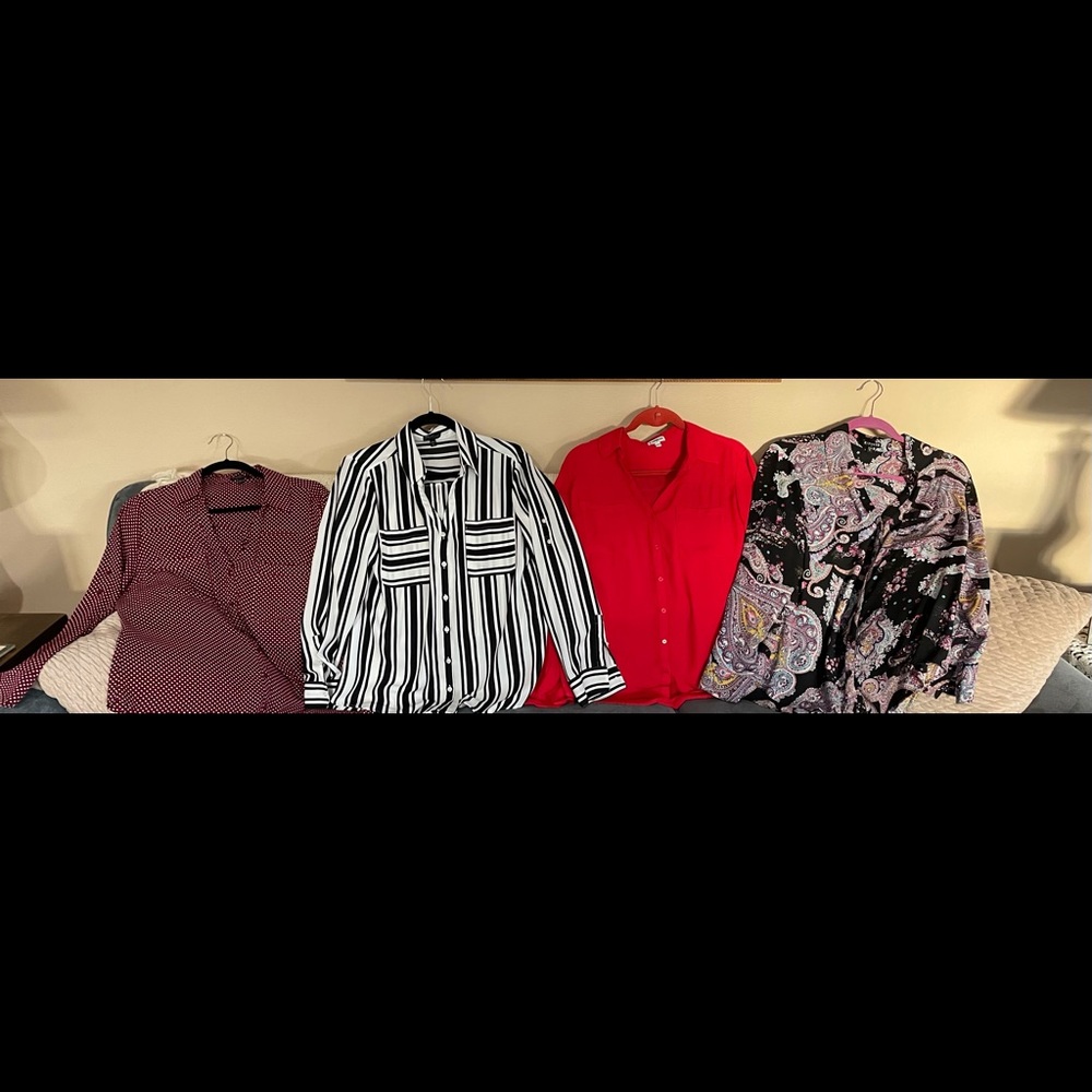 Express long sleeve shirts, large. $25 for all 4!